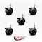 Service Caster 2'' Antique Metal Hood Twin Caster Locking Nylon Wheel 3/8 Thread Stem, 5PK SCC-TS02S50D-NYS-WA-B-381634-5 - alternate 2